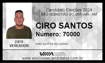 Candidato CIRO SANTOS 2024 - SÃO SEBASTIÃO DO UATUMÃ - Eleições