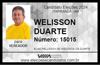 Candidato WELISSON DUARTE 2024 - ITAPIRANGA - Eleições