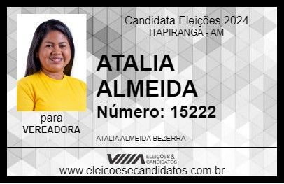 Candidato ATALIA ALMEIDA 2024 - ITAPIRANGA - Eleições