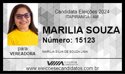 Candidato MARILIA SOUZA 2024 - ITAPIRANGA - Eleições