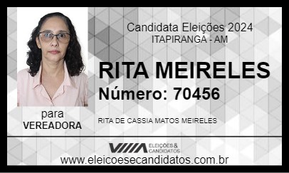 Candidato RITA MEIRELES 2024 - ITAPIRANGA - Eleições