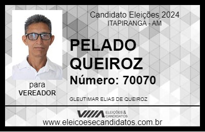 Candidato PELADO QUEIROZ 2024 - ITAPIRANGA - Eleições