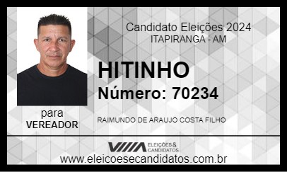 Candidato HITINHO 2024 - ITAPIRANGA - Eleições