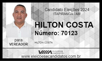 Candidato HILTON COSTA 2024 - ITAPIRANGA - Eleições