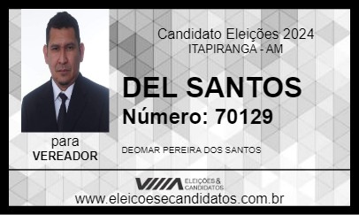 Candidato DEL SANTOS 2024 - ITAPIRANGA - Eleições