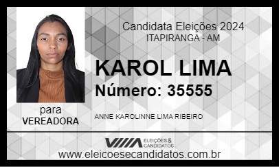 Candidato KAROL LIMA 2024 - ITAPIRANGA - Eleições