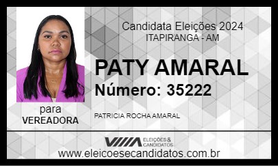 Candidato PATY AMARAL 2024 - ITAPIRANGA - Eleições