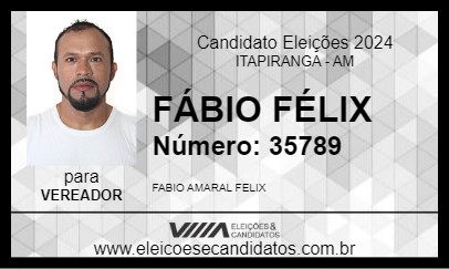 Candidato FÁBIO FÉLIX 2024 - ITAPIRANGA - Eleições