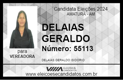 Candidato DELAIAS GERALDO 2024 - AMATURÁ - Eleições