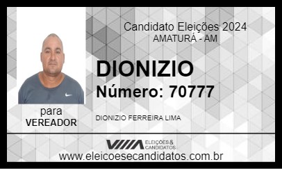 Candidato DIONIZIO 2024 - AMATURÁ - Eleições