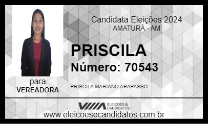 Candidato PRISCILA 2024 - AMATURÁ - Eleições