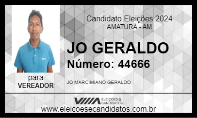 Candidato JO GERALDO 2024 - AMATURÁ - Eleições