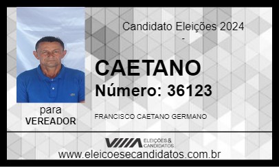 Candidato CAETANO 2024 - BENJAMIN CONSTANT - Eleições