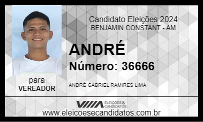 Candidato ANDRÉ 2024 - BENJAMIN CONSTANT - Eleições