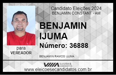 Candidato BENJAMIN IJUMA 2024 - BENJAMIN CONSTANT - Eleições