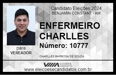 Candidato ENFERMEIRO CHARLLES 2024 - BENJAMIN CONSTANT - Eleições