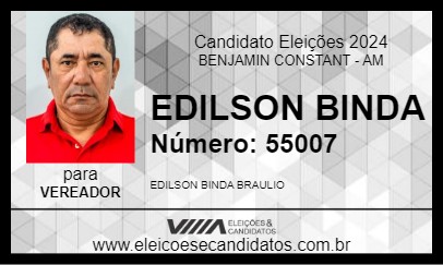 Candidato EDILSON BINDA 2024 - BENJAMIN CONSTANT - Eleições