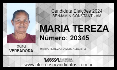 Candidato MARIA TEREZA 2024 - BENJAMIN CONSTANT - Eleições