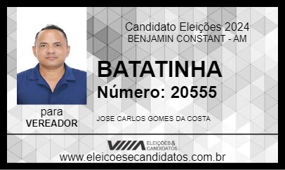 Candidato BATATINHA 2024 - BENJAMIN CONSTANT - Eleições