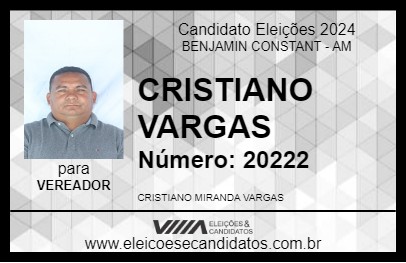 Candidato CRISTIANO VARGAS 2024 - BENJAMIN CONSTANT - Eleições