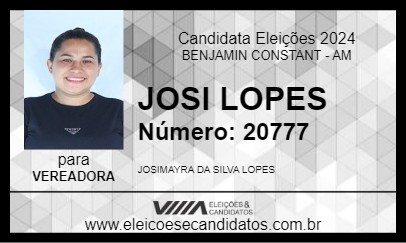 Candidato JOSI LOPES 2024 - BENJAMIN CONSTANT - Eleições