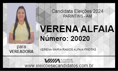 Candidato VERENA ALFAIA 2024 - PARINTINS - Eleições