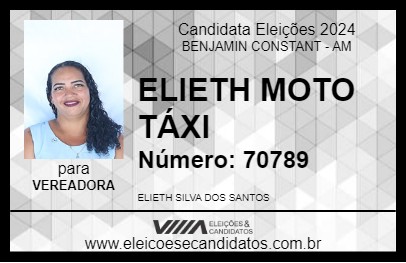 Candidato ELIETH MOTO TÁXI 2024 - BENJAMIN CONSTANT - Eleições