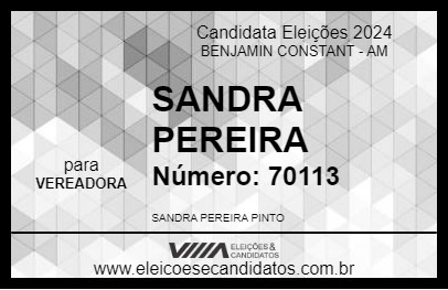 Candidato SANDRA PEREIRA 2024 - BENJAMIN CONSTANT - Eleições