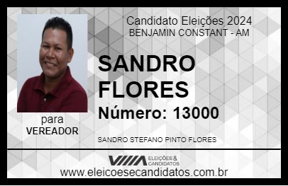 Candidato SANDRO FLORES 2024 - BENJAMIN CONSTANT - Eleições