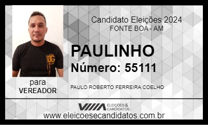 Candidato PAULINHO 2024 - FONTE BOA - Eleições