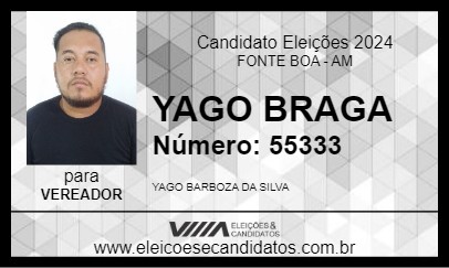 Candidato YAGO BRAGA 2024 - FONTE BOA - Eleições