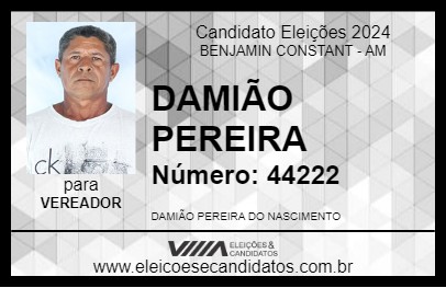 Candidato DAMIÃO PEREIRA 2024 - BENJAMIN CONSTANT - Eleições