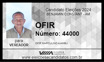 Candidato OFIR 2024 - BENJAMIN CONSTANT - Eleições