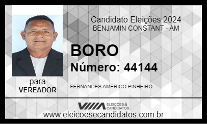 Candidato BORO 2024 - BENJAMIN CONSTANT - Eleições