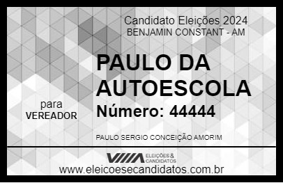 Candidato PAULO DA AUTOESCOLA 2024 - BENJAMIN CONSTANT - Eleições