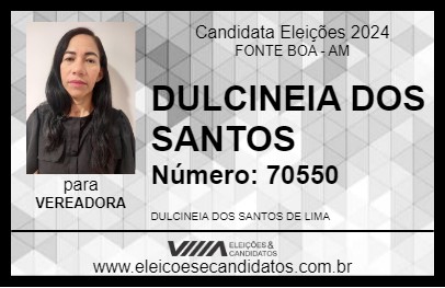 Candidato DULCINEIA DOS SANTOS 2024 - FONTE BOA - Eleições