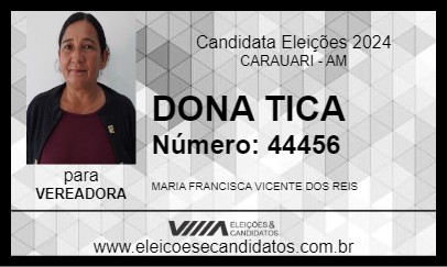 Candidato DONA TICA 2024 - CARAUARI - Eleições