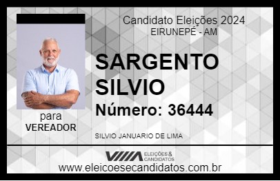 Candidato SARGENTO SILVIO 2024 - EIRUNEPÉ - Eleições