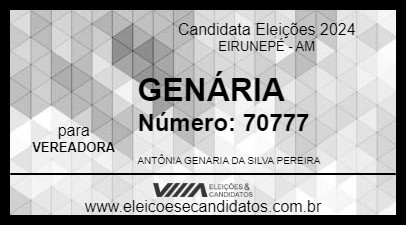 Candidato GENÁRIA 2024 - EIRUNEPÉ - Eleições