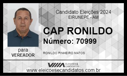 Candidato CAP RONILDO 2024 - EIRUNEPÉ - Eleições