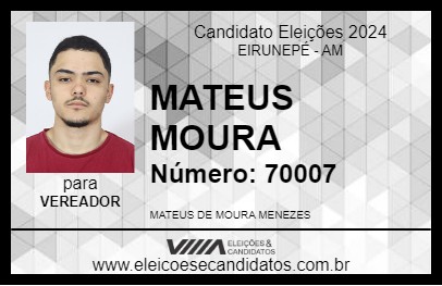 Candidato MATEUS MOURA 2024 - EIRUNEPÉ - Eleições