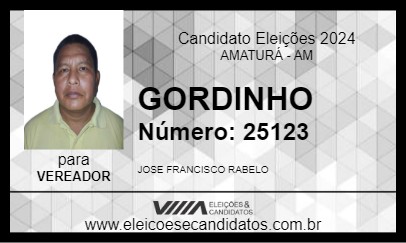 Candidato GORDINHO 2024 - AMATURÁ - Eleições