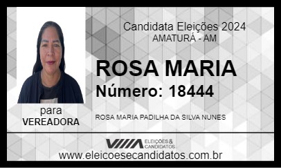 Candidato ROSA MARIA 2024 - AMATURÁ - Eleições