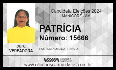 Candidato PATRÍCIA 2024 - MANICORÉ - Eleições