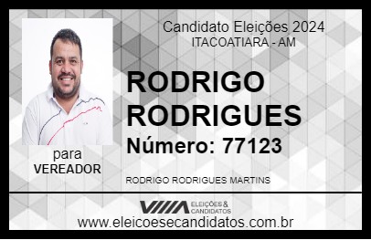 Candidato RODRIGO RODRIGUES 2024 - ITACOATIARA - Eleições