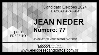 Candidato JEAN NEDER 2024 - ITACOATIARA - Eleições