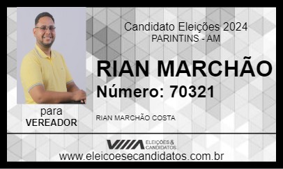 Candidato RIAN MARCHÃO 2024 - PARINTINS - Eleições