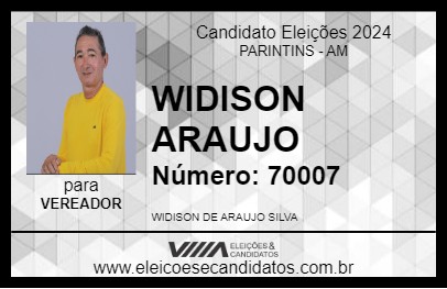 Candidato WIDISON ARAUJO 2024 - PARINTINS - Eleições