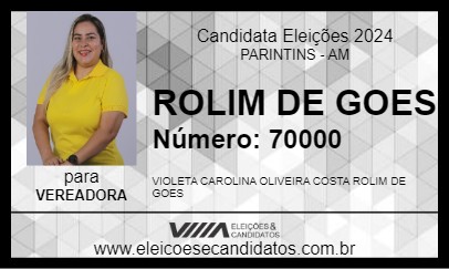 Candidato VIOLETA GOES 2024 - PARINTINS - Eleições