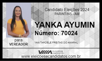 Candidato YANKA AYUMIN 2024 - PARINTINS - Eleições